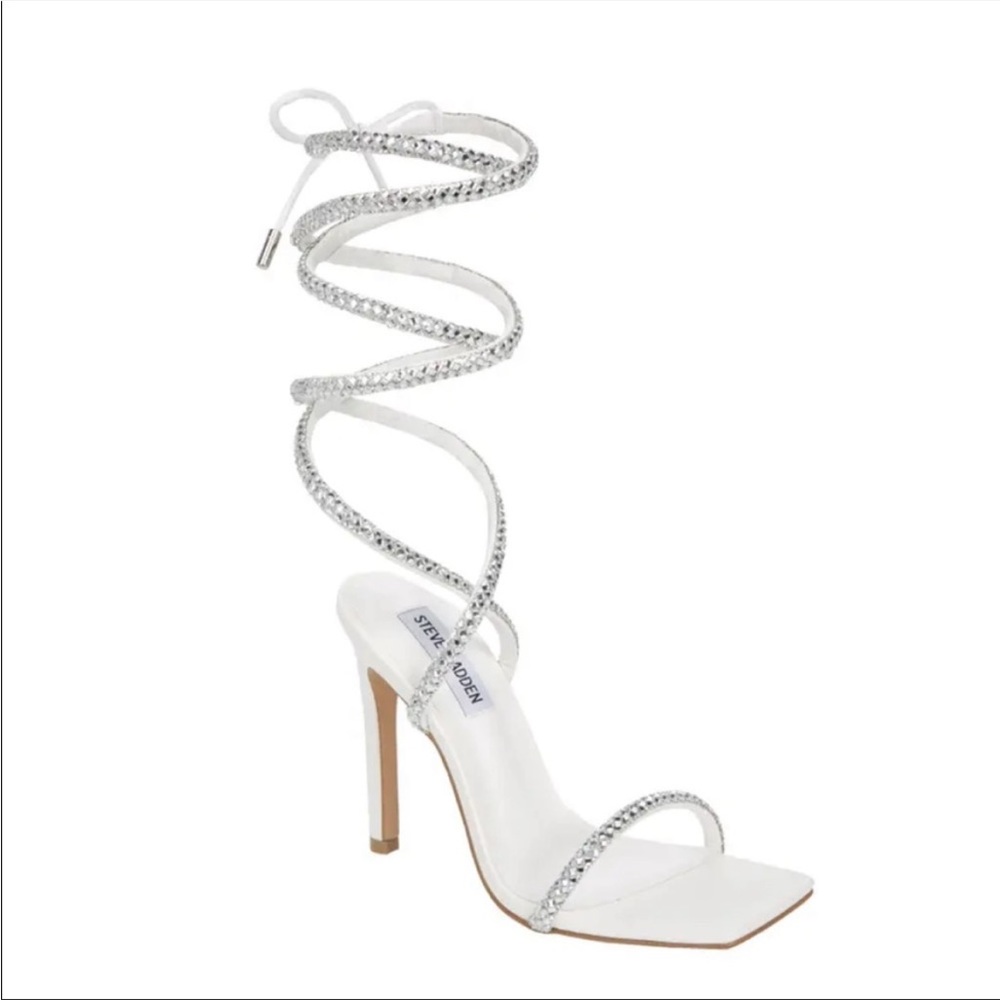 Steve Madden heels with silver rhinestones